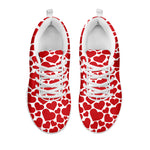 Red And White Heart Pattern Print White Sneakers