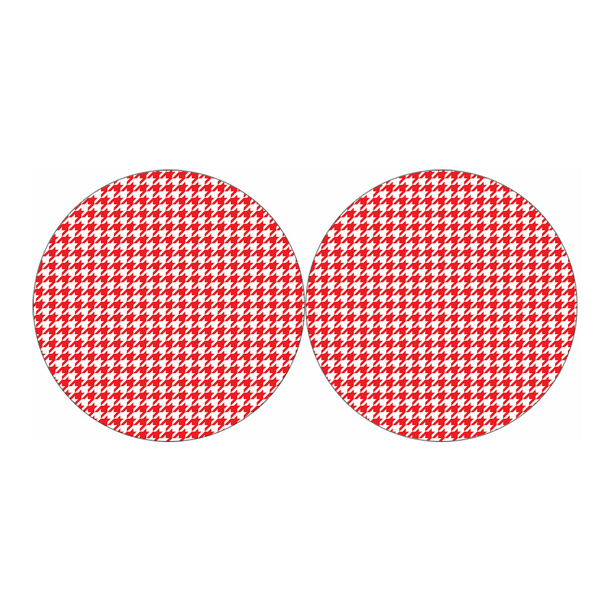 Red And White Houndstooth Pattern Print Car Coasters