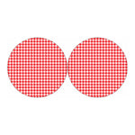 Red And White Houndstooth Pattern Print Car Coasters