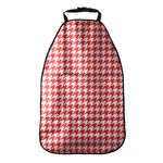 Red And White Houndstooth Pattern Print Car Seat Organizers