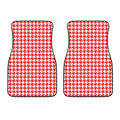 Red And White Houndstooth Pattern Print Front Car Floor Mats