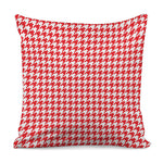 Red And White Houndstooth Pattern Print Pillow Cover