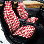 Red And White Houndstooth Pattern Print Universal Fit Car Seat Covers