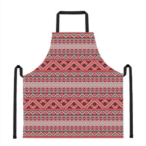 Red And White Native Tribal Print Apron