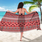 Red And White Native Tribal Print Beach Sarong Wrap