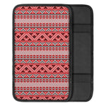 Red And White Native Tribal Print Car Center Console Cover