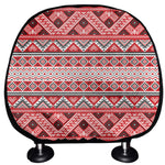 Red And White Native Tribal Print Car Headrest Covers