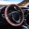Red And White Native Tribal Print Car Steering Wheel Cover