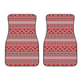 Red And White Native Tribal Print Front Car Floor Mats