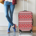 Red And White Native Tribal Print Luggage Cover