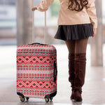 Red And White Native Tribal Print Luggage Cover