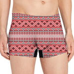 Red And White Native Tribal Print Men's Boxer Briefs