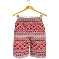 Red And White Native Tribal Print Men's Shorts