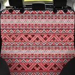 Red And White Native Tribal Print Pet Car Back Seat Cover