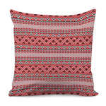 Red And White Native Tribal Print Pillow Cover