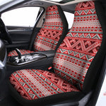 Red And White Native Tribal Print Universal Fit Car Seat Covers