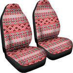 Red And White Native Tribal Print Universal Fit Car Seat Covers
