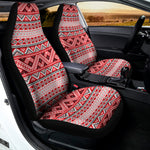 Red And White Native Tribal Print Universal Fit Car Seat Covers