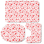 Red And White Nurse Pattern Print 3 Piece Bath Mat Set