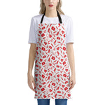 Red And White Nurse Pattern Print Apron