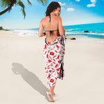 Red And White Nurse Pattern Print Beach Sarong Wrap