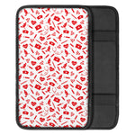 Red And White Nurse Pattern Print Car Center Console Cover