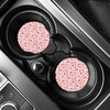 Red And White Nurse Pattern Print Car Coasters