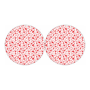 Red And White Nurse Pattern Print Car Coasters