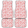 Red And White Nurse Pattern Print Front and Back Car Floor Mats