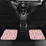 Red And White Nurse Pattern Print Front and Back Car Floor Mats