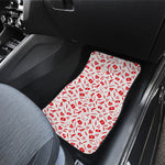 Red And White Nurse Pattern Print Front Car Floor Mats