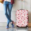 Red And White Nurse Pattern Print Luggage Cover