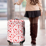 Red And White Nurse Pattern Print Luggage Cover