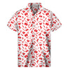 Red And White Nurse Pattern Print Men's Short Sleeve Shirt