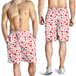 Red And White Nurse Pattern Print Men's Shorts
