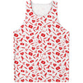 Red And White Nurse Pattern Print Men's Tank Top
