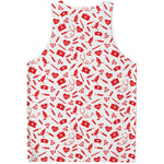Red And White Nurse Pattern Print Men's Tank Top
