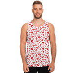 Red And White Nurse Pattern Print Men's Tank Top