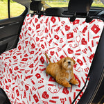 Red And White Nurse Pattern Print Pet Car Back Seat Cover