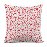 Red And White Nurse Pattern Print Pillow Cover