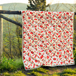 Red And White Nurse Pattern Print Quilt