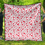Red And White Nurse Pattern Print Quilt