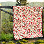 Red And White Nurse Pattern Print Quilt