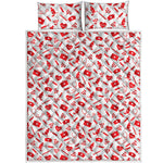 Red And White Nurse Pattern Print Quilt Bed Set