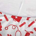 Red And White Nurse Pattern Print Sofa Cover