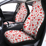 Red And White Nurse Pattern Print Universal Fit Car Seat Covers