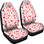Red And White Nurse Pattern Print Universal Fit Car Seat Covers