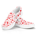 Red And White Nurse Pattern Print White Slip On Sneakers