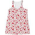 Red And White Nurse Pattern Print Women's Racerback Tank Top