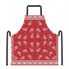 Red And White Paisley Bandana Print Apron